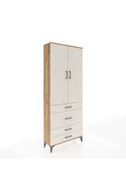 Arges Dolap 2 Raflı 4 Çekmeceli Tek Askılı 88x30x221 - S30M097V7A