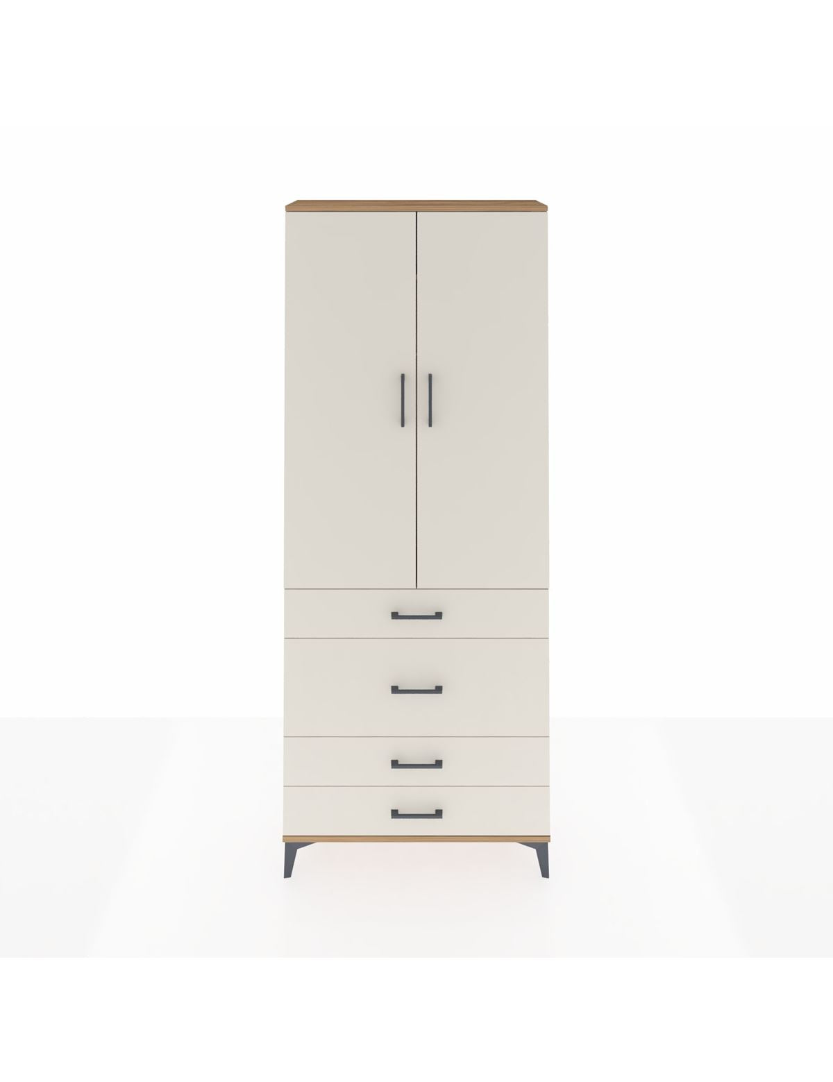 Arges Dolap 2 Raflı 4 Çekmeceli Tek Askılı 88x30x221 - S30M097V7A