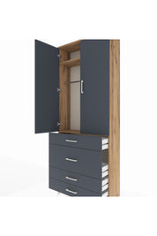 Arges Dolap 2 Raflı 4 Çekmeceli Tek Askılı 88x30x221 - S30M097V8A