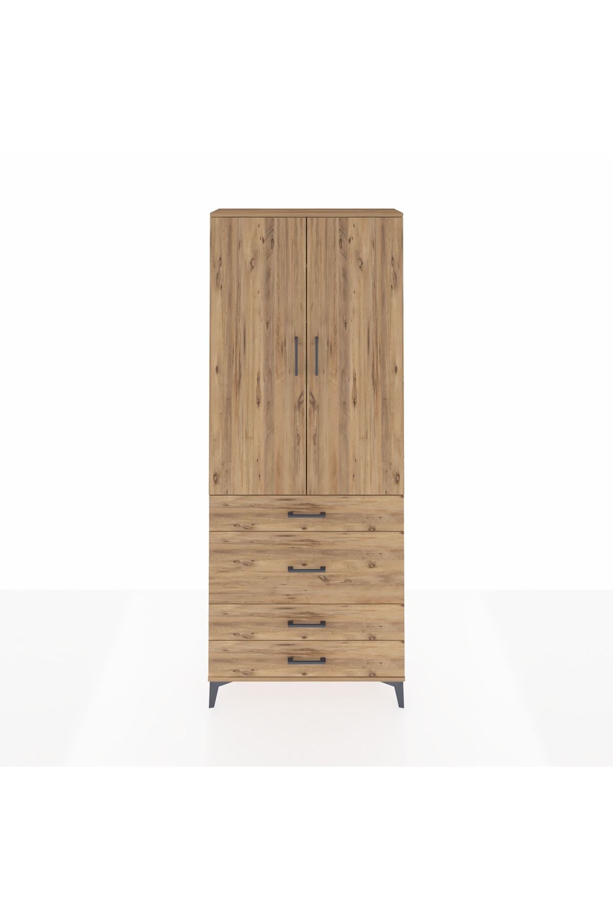 Arges Dolap 2 Raflı 4 Çekmeceli Tek Askılı 88x30x221 - S30M097V9A
