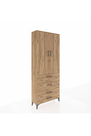 Arges Dolap 2 Raflı 4 Çekmeceli Tek Askılı 88x30x221 - S30M097V9A