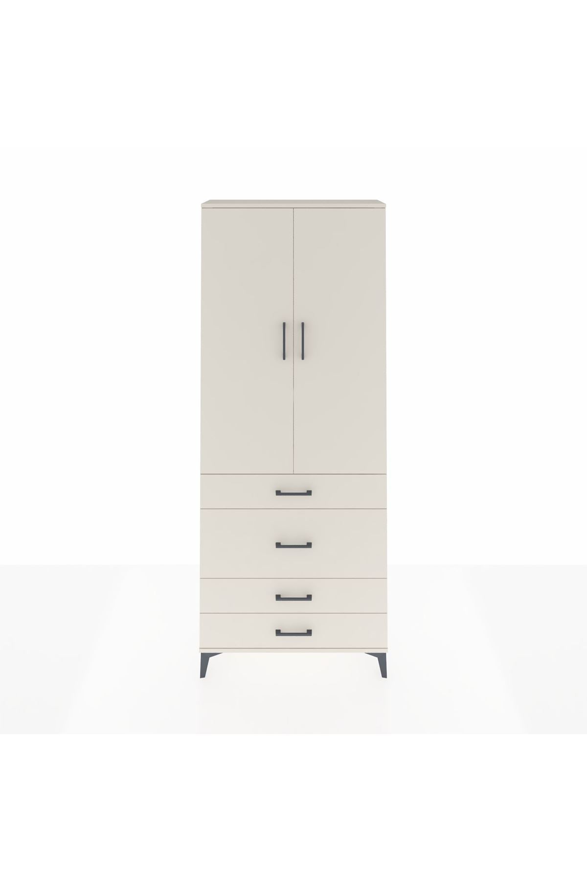 Arges Dolap 3 Raflı 4 Çekmeceli 2 Kapaklı 88x30x221 - S30M098V1A