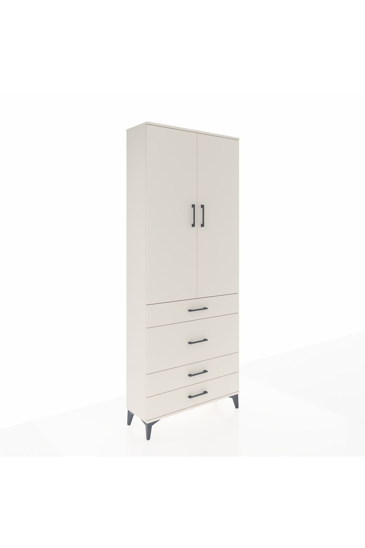 Arges Dolap 3 Raflı 4 Çekmeceli 2 Kapaklı 88x30x221 - S30M098V1A