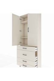 Arges Dolap 3 Raflı 4 Çekmeceli 2 Kapaklı 88x30x221 - S30M098V1A