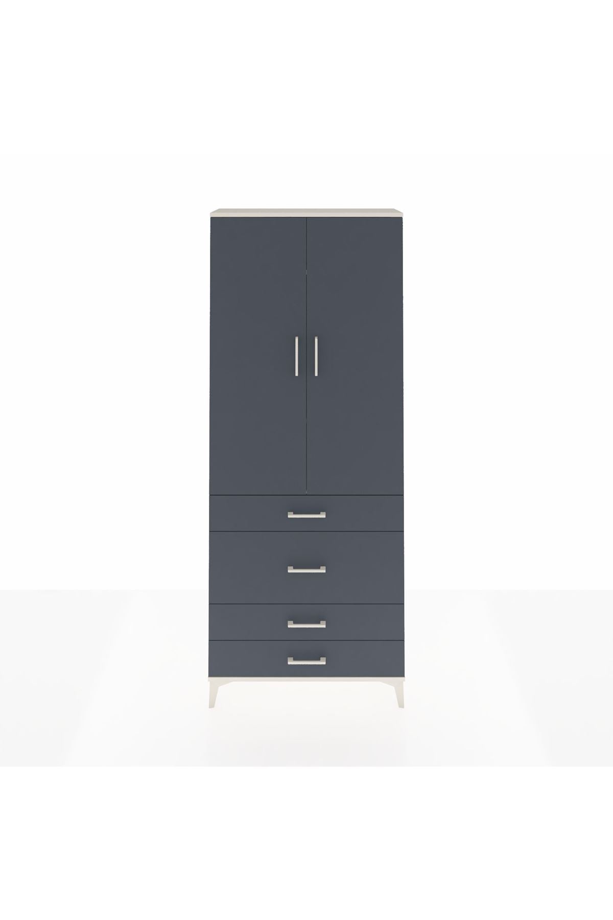 Arges Dolap 3 Raflı 4 Çekmeceli 2 Kapaklı 88x30x221 - S30M098V2A