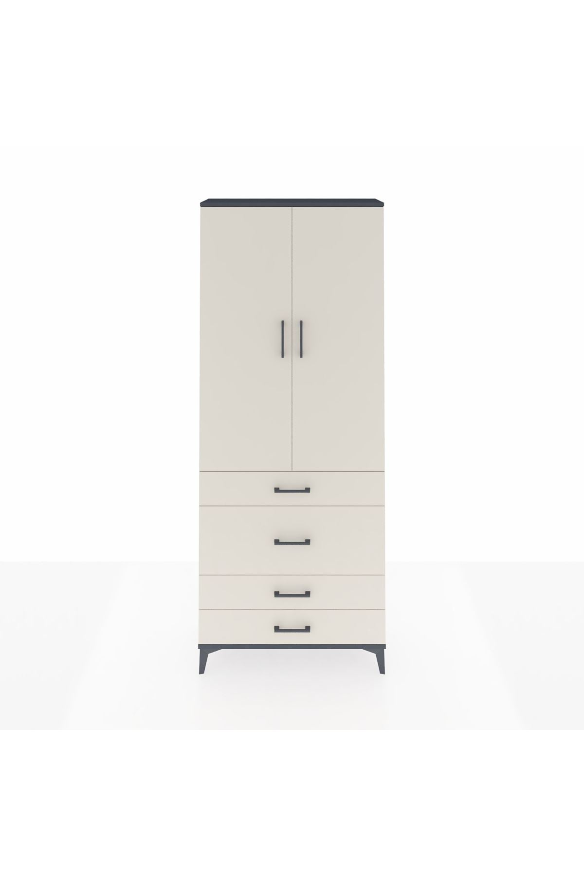 Arges Dolap 3 Raflı 4 Çekmeceli 2 Kapaklı 88x30x221 - S30M098V4A