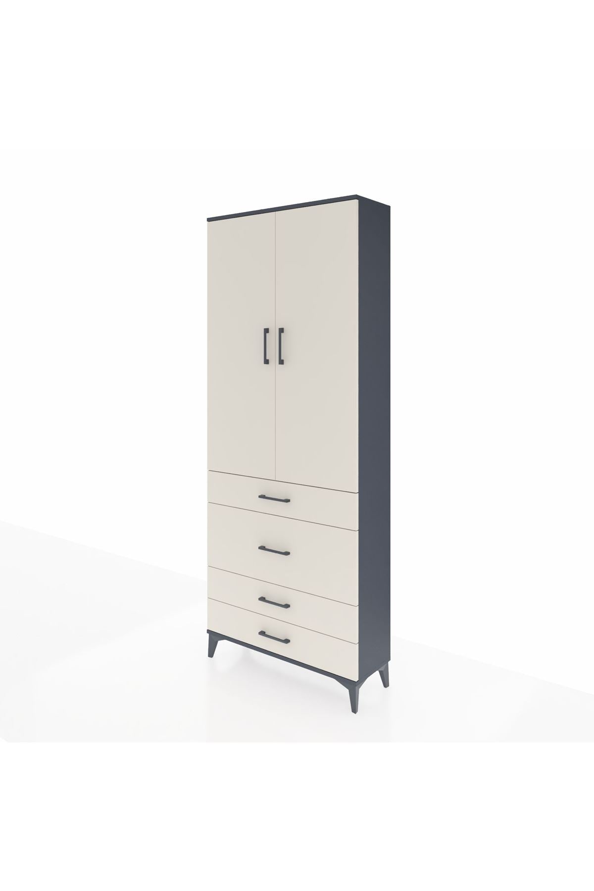 Arges Dolap 3 Raflı 4 Çekmeceli 2 Kapaklı 88x30x221 - S30M098V4A