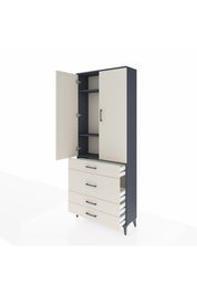 Arges Dolap 3 Raflı 4 Çekmeceli 2 Kapaklı 88x30x221 - S30M098V4A