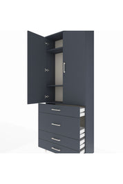 Arges Dolap 3 Raflı 4 Çekmeceli 2 Kapaklı 88x30x221 - S30M098V5A