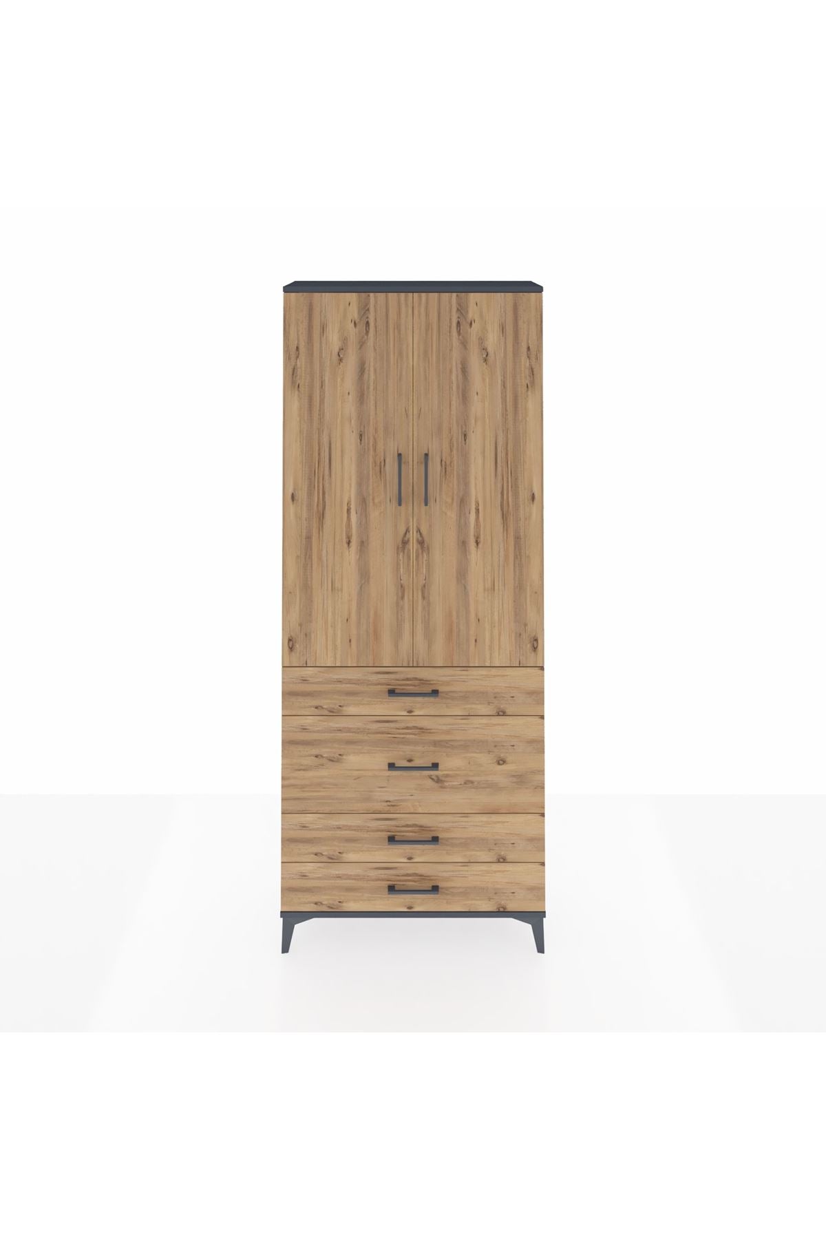 Arges Dolap 3 Raflı 4 Çekmeceli 2 Kapaklı 88x30x221 - S30M098V6A