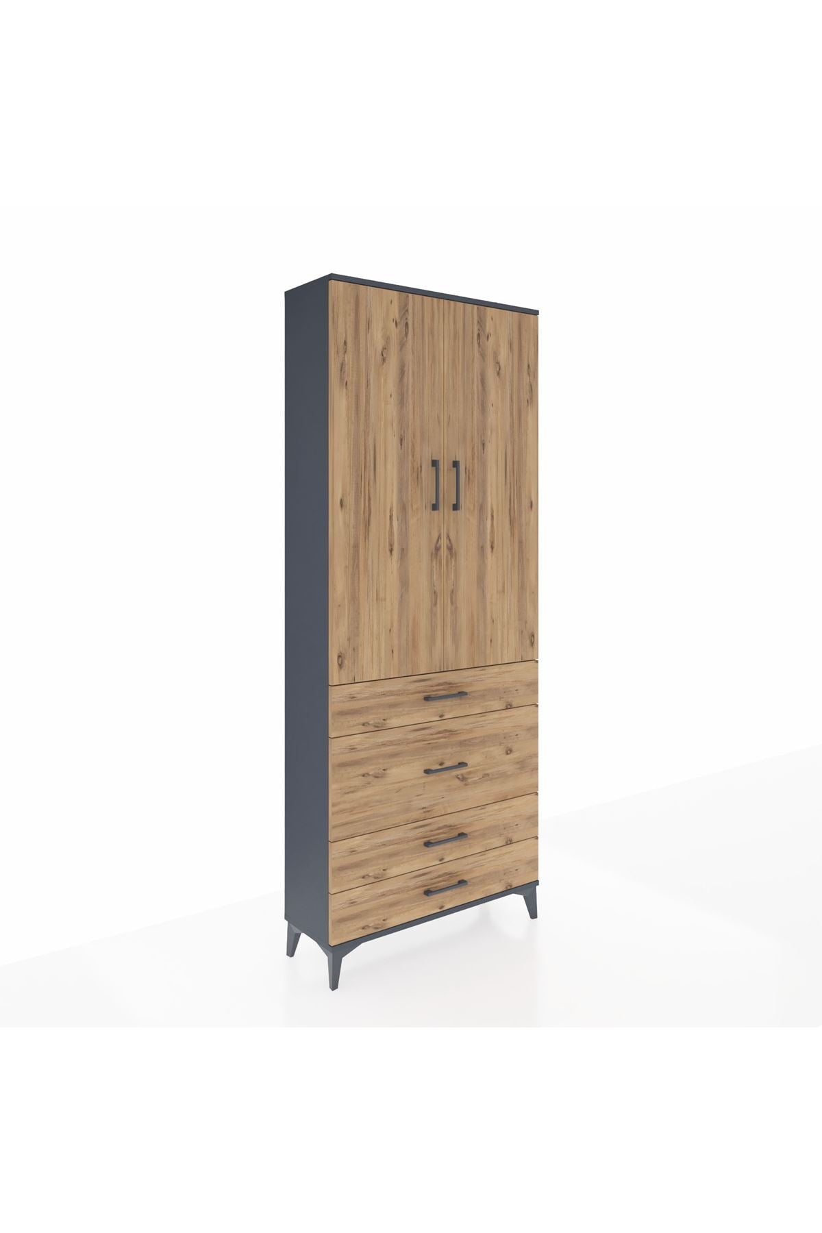 Arges Dolap 3 Raflı 4 Çekmeceli 2 Kapaklı 88x30x221 - S30M098V6A