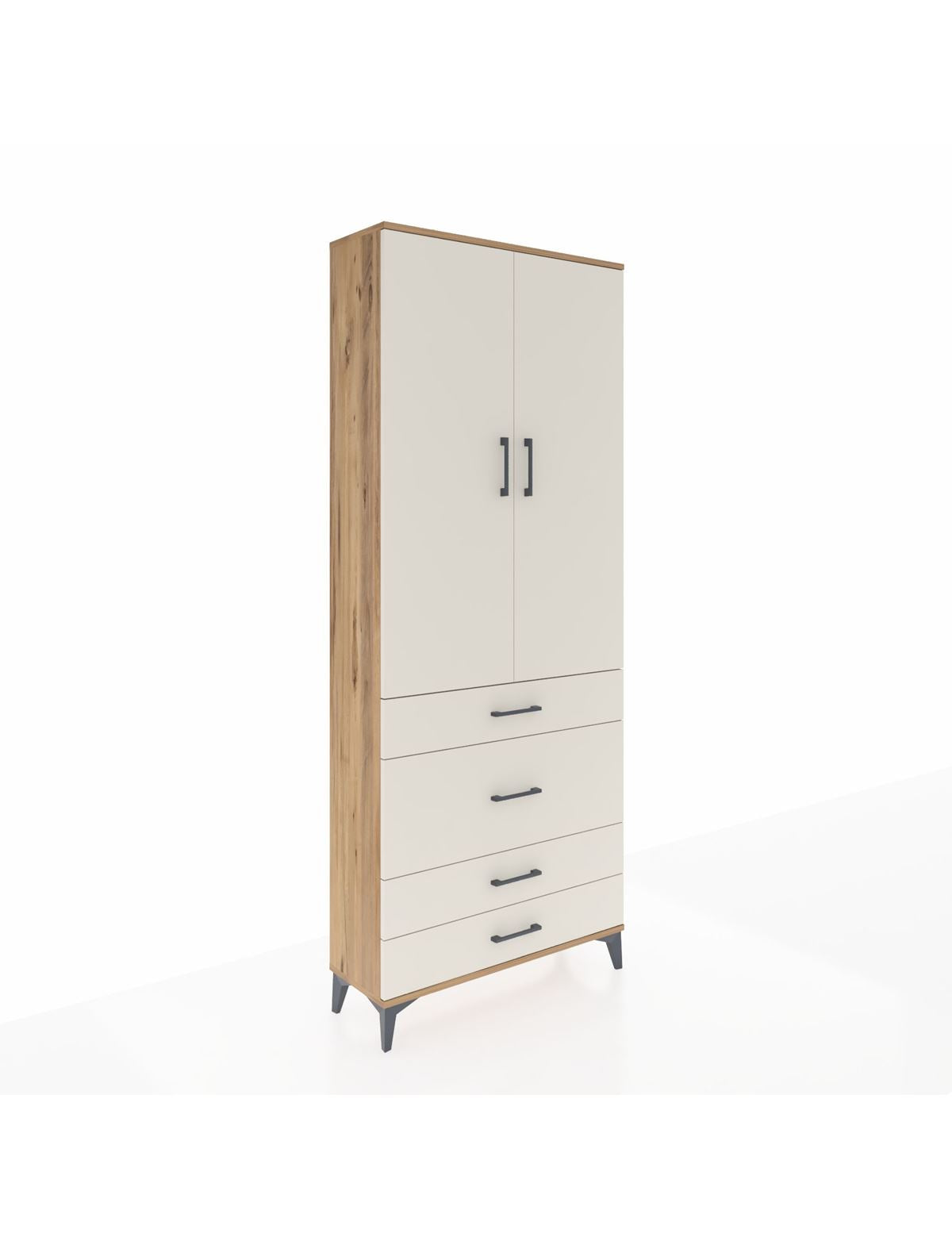 Arges Dolap 3 Raflı 4 Çekmeceli 2 Kapaklı 88x30x221 - S30M098V7A