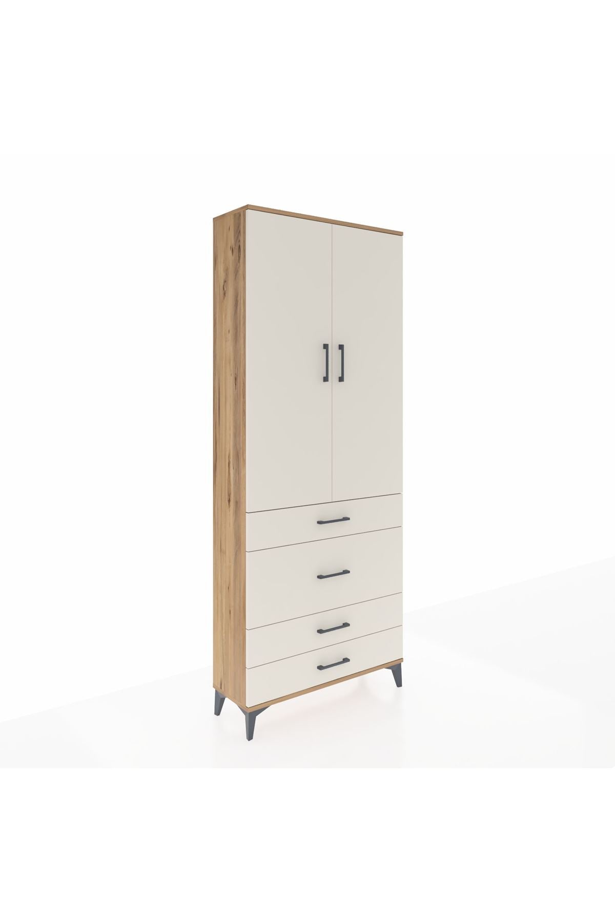 Arges Dolap 3 Raflı 4 Çekmeceli 2 Kapaklı 88x30x221 - S30M098V7A