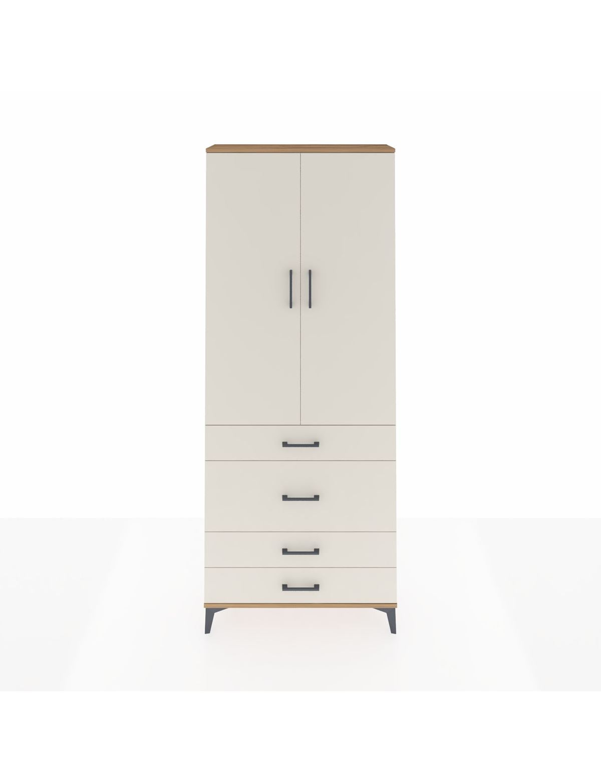 Arges Dolap 3 Raflı 4 Çekmeceli 2 Kapaklı 88x30x221 - S30M098V7A