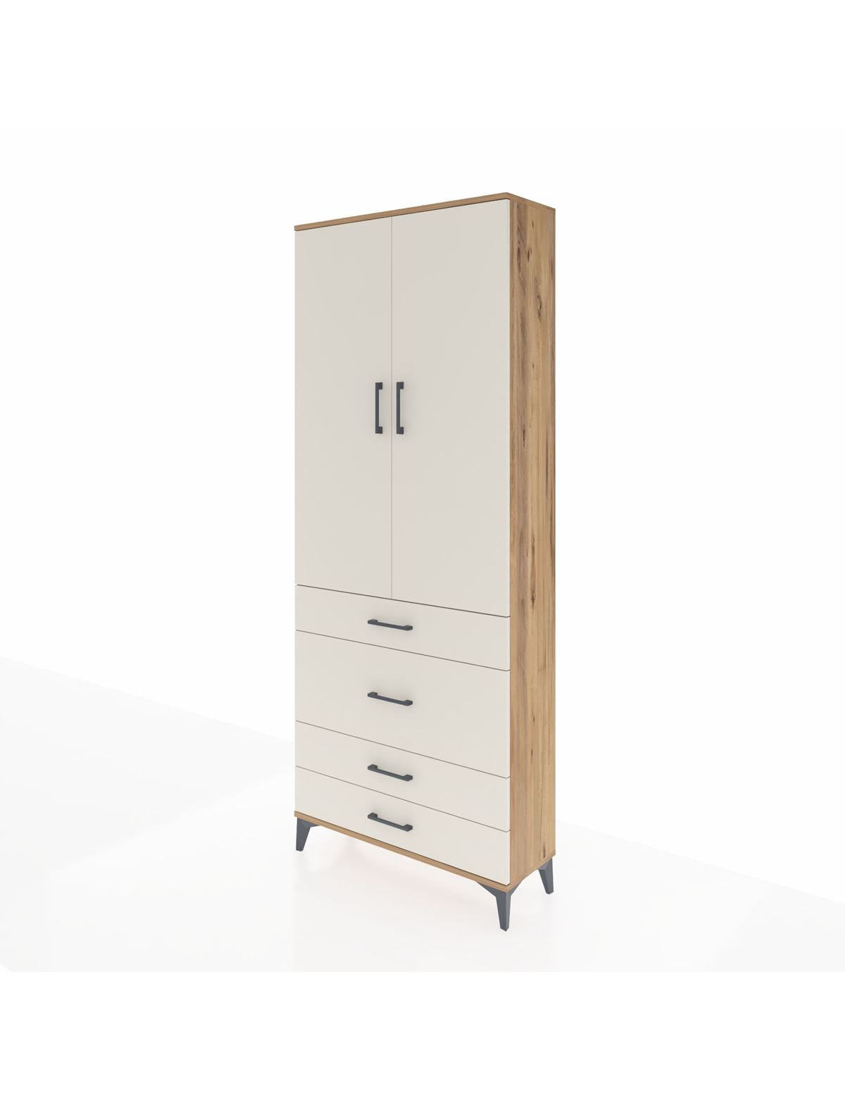 Arges Dolap 3 Raflı 4 Çekmeceli 2 Kapaklı 88x30x221 - S30M098V7A