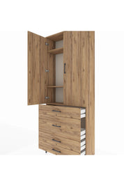 Arges Dolap 3 Raflı 4 Çekmeceli 2 Kapaklı 88x30x221 - S30M098V9A