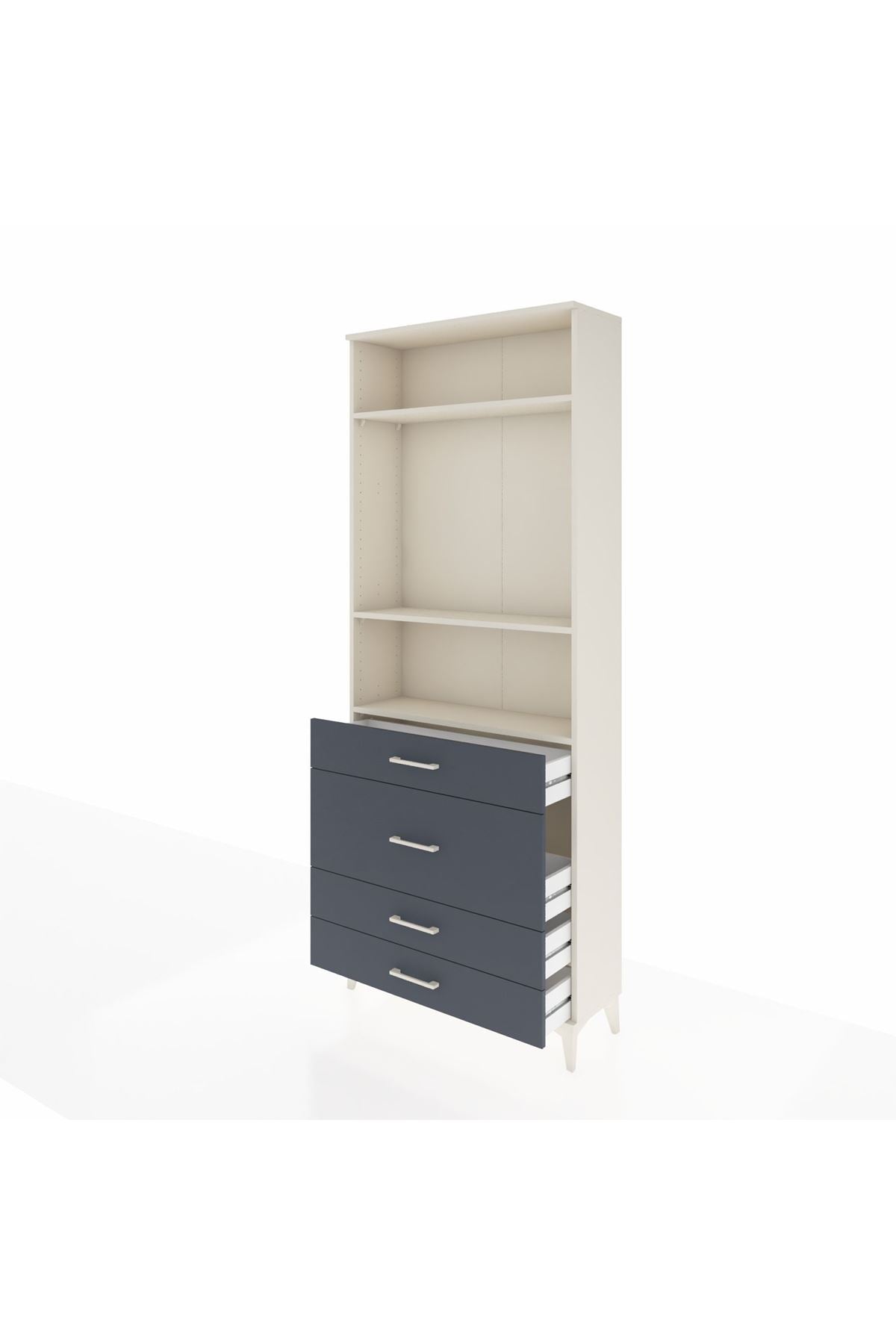 Arges Dolap 3 Raflı 4 Çekmeceli 88x30x221 - S30M099V2A
