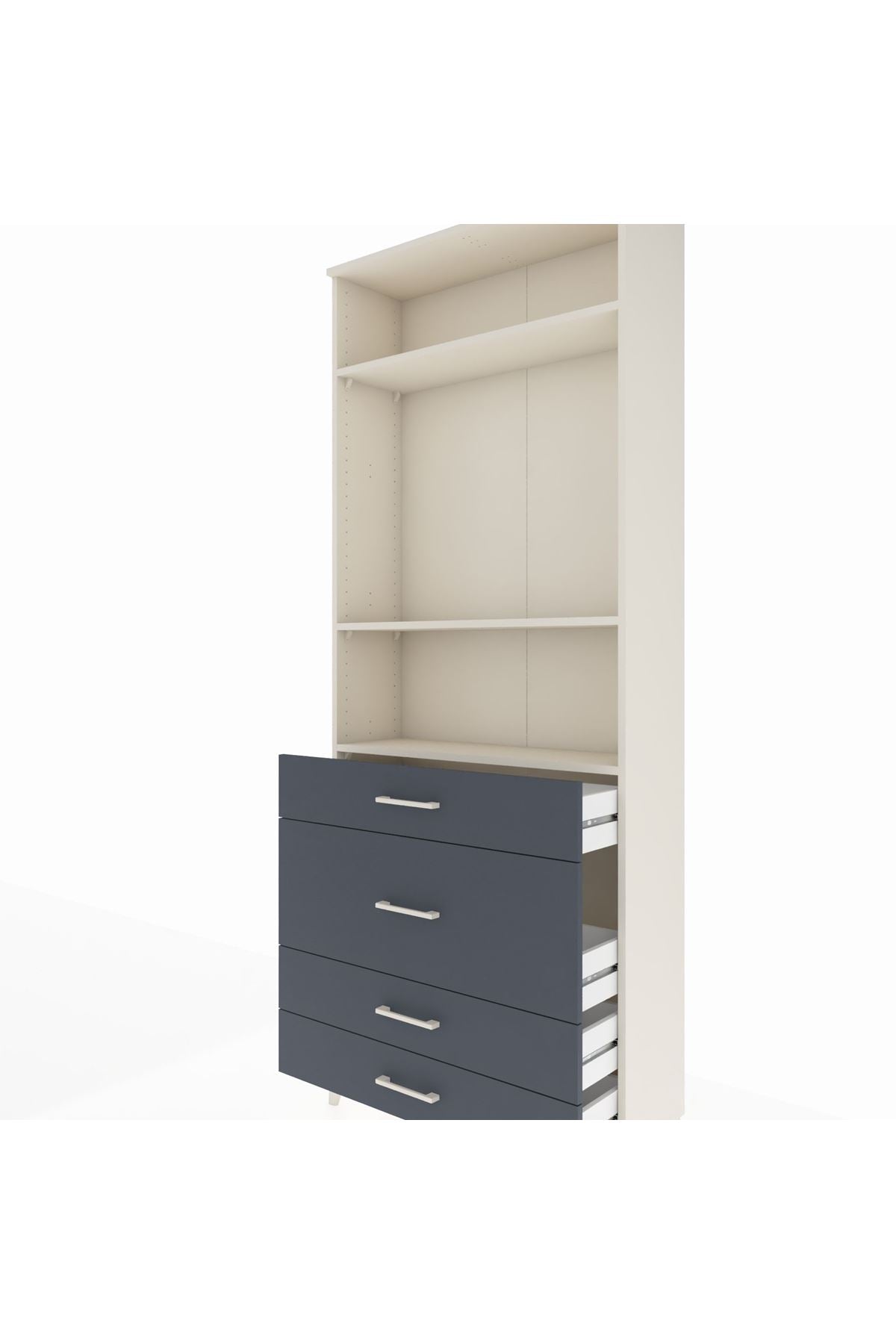 Arges Dolap 3 Raflı 4 Çekmeceli 88x30x221 - S30M099V2A