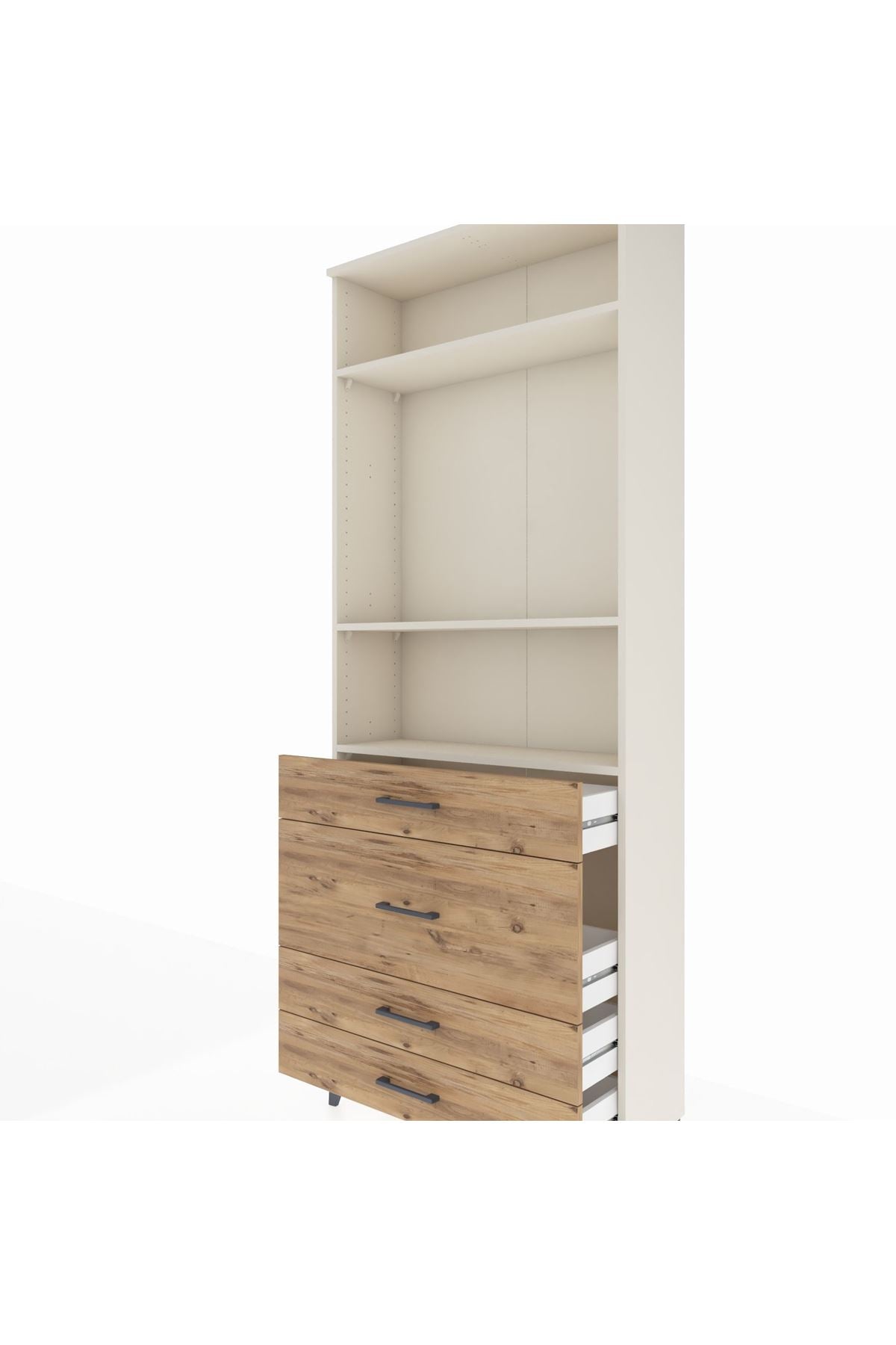 Arges Dolap 3 Raflı 4 Çekmeceli 88x30x221 - S30M099V3A