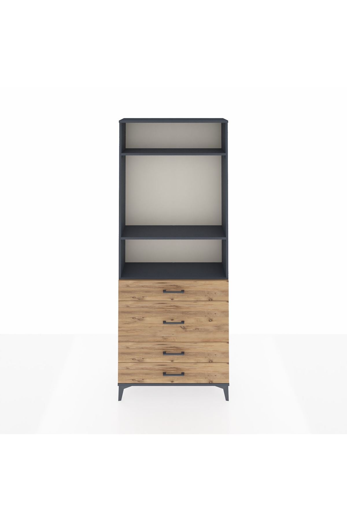 Arges Dolap 3 Raflı 4 Çekmeceli 88x30x221 - S30M099V6A