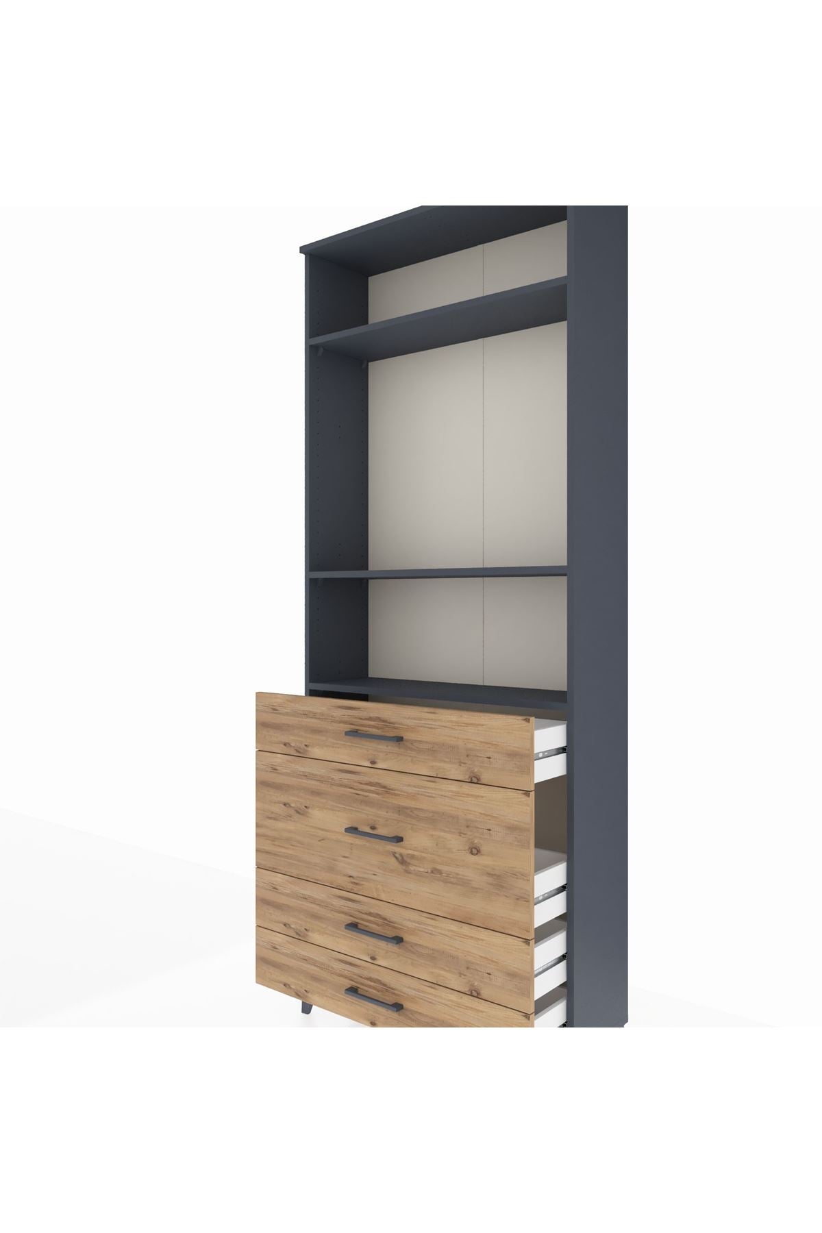 Arges Dolap 3 Raflı 4 Çekmeceli 88x30x221 - S30M099V6A