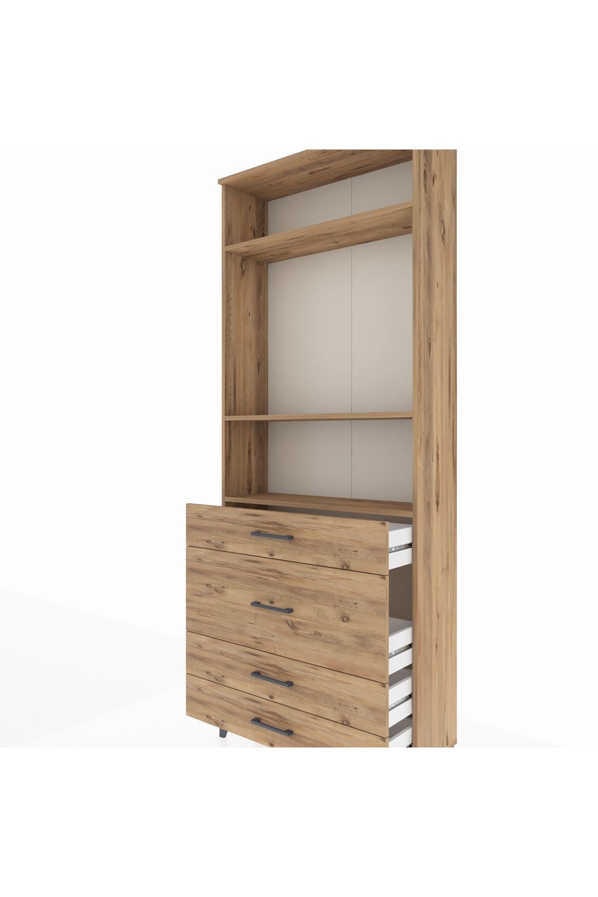 Arges Dolap 3 Raflı 4 Çekmeceli 88x30x221 - S30M099V9A