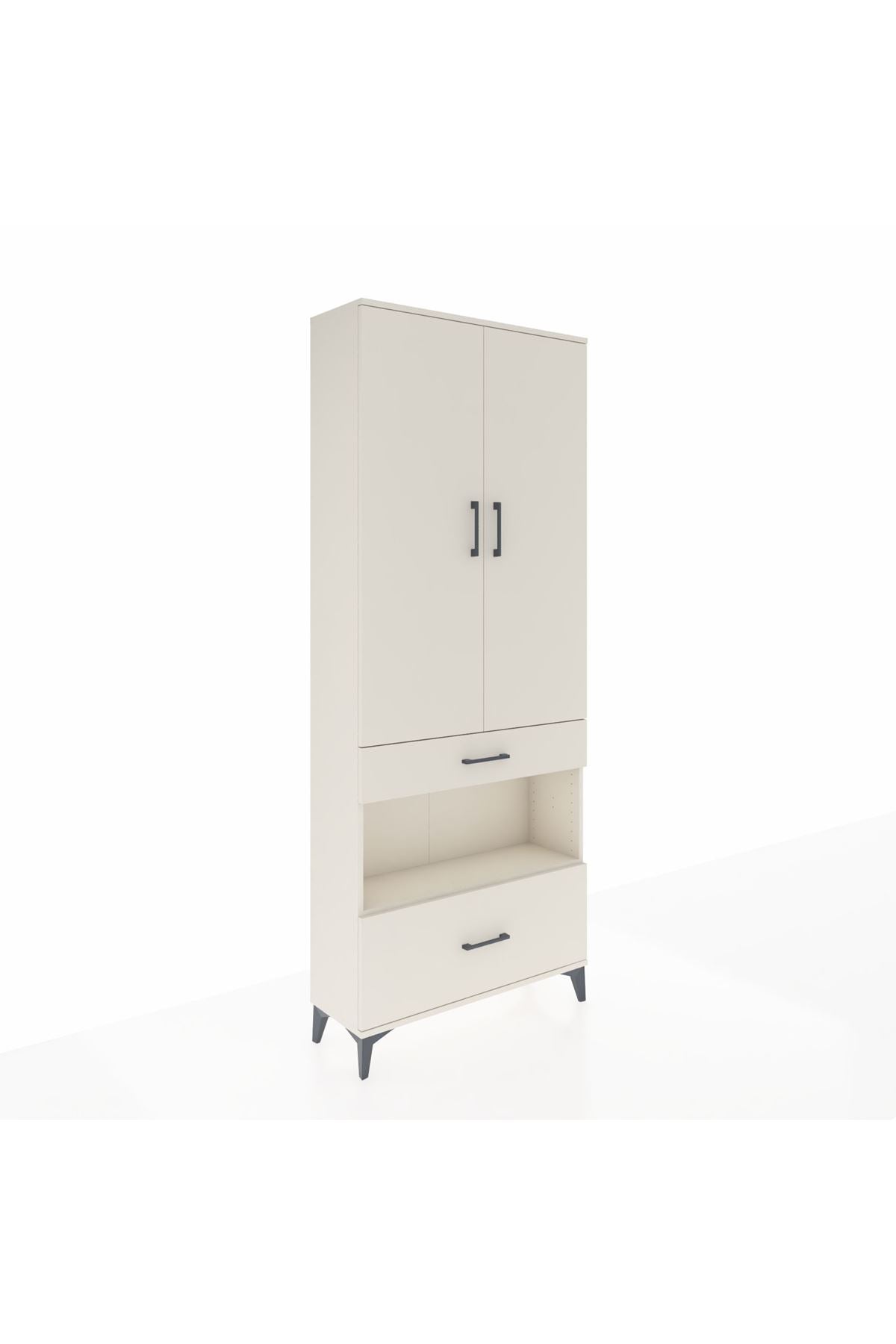 Arges Dolap 3 Raflı 2 Çekmeceli Tek Askılı 88x30x221 - S30M100V1A