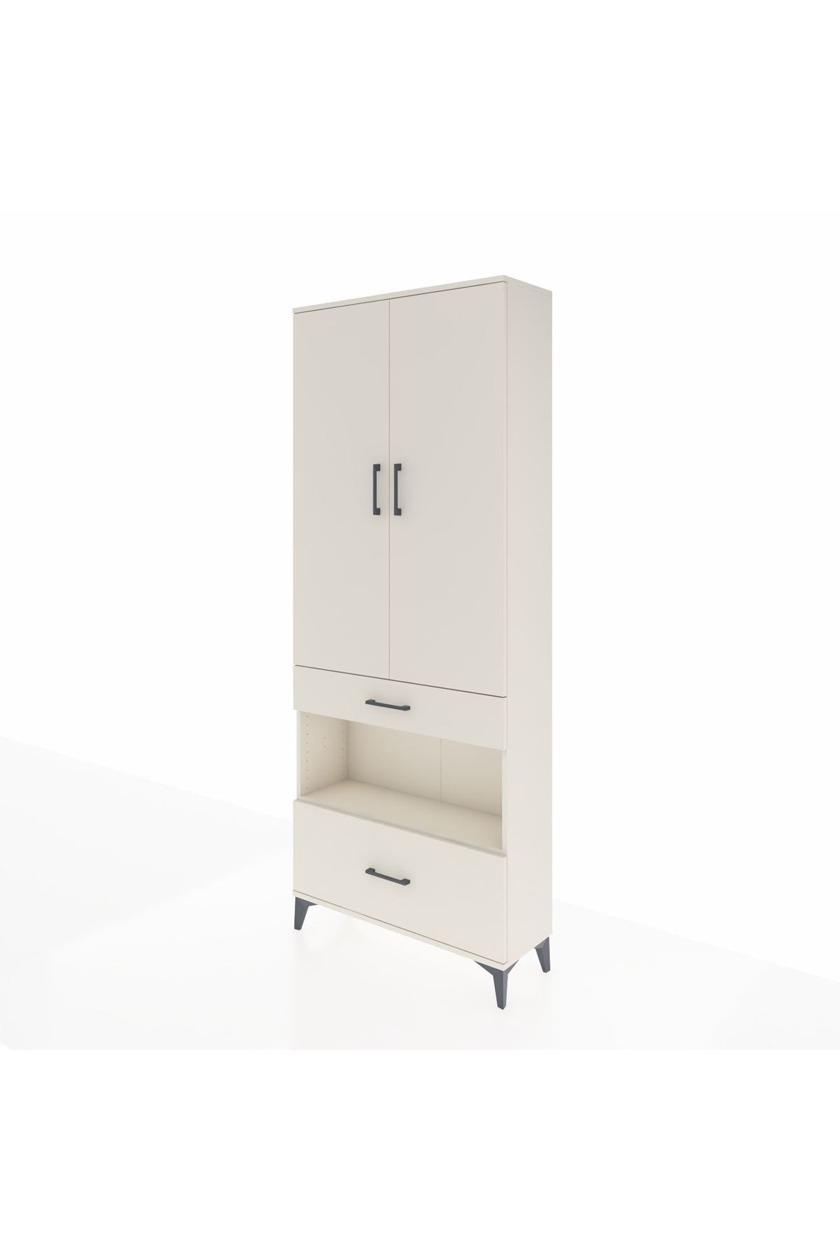 Arges Dolap 3 Raflı 2 Çekmeceli Tek Askılı 88x30x221 - S30M100V1A