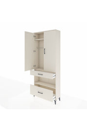 Arges Dolap 3 Raflı 2 Çekmeceli Tek Askılı 88x30x221 - S30M100V1A