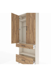 Arges Dolap 3 Raflı 2 Çekmeceli Tek Askılı 88x30x221 - S30M100V3A
