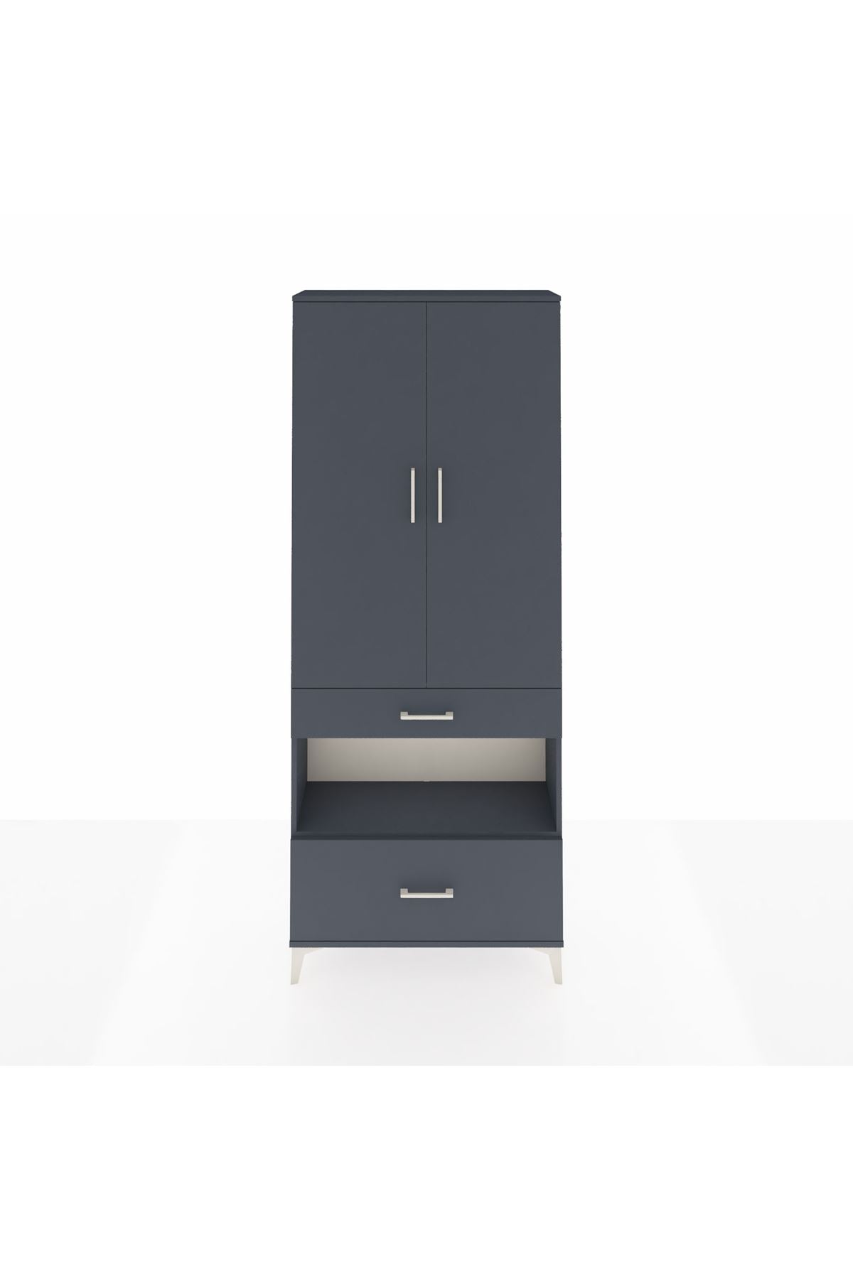 Arges Dolap 3 Raflı 2 Çekmeceli Tek Askılı 88x30x221 - S30M100V5A