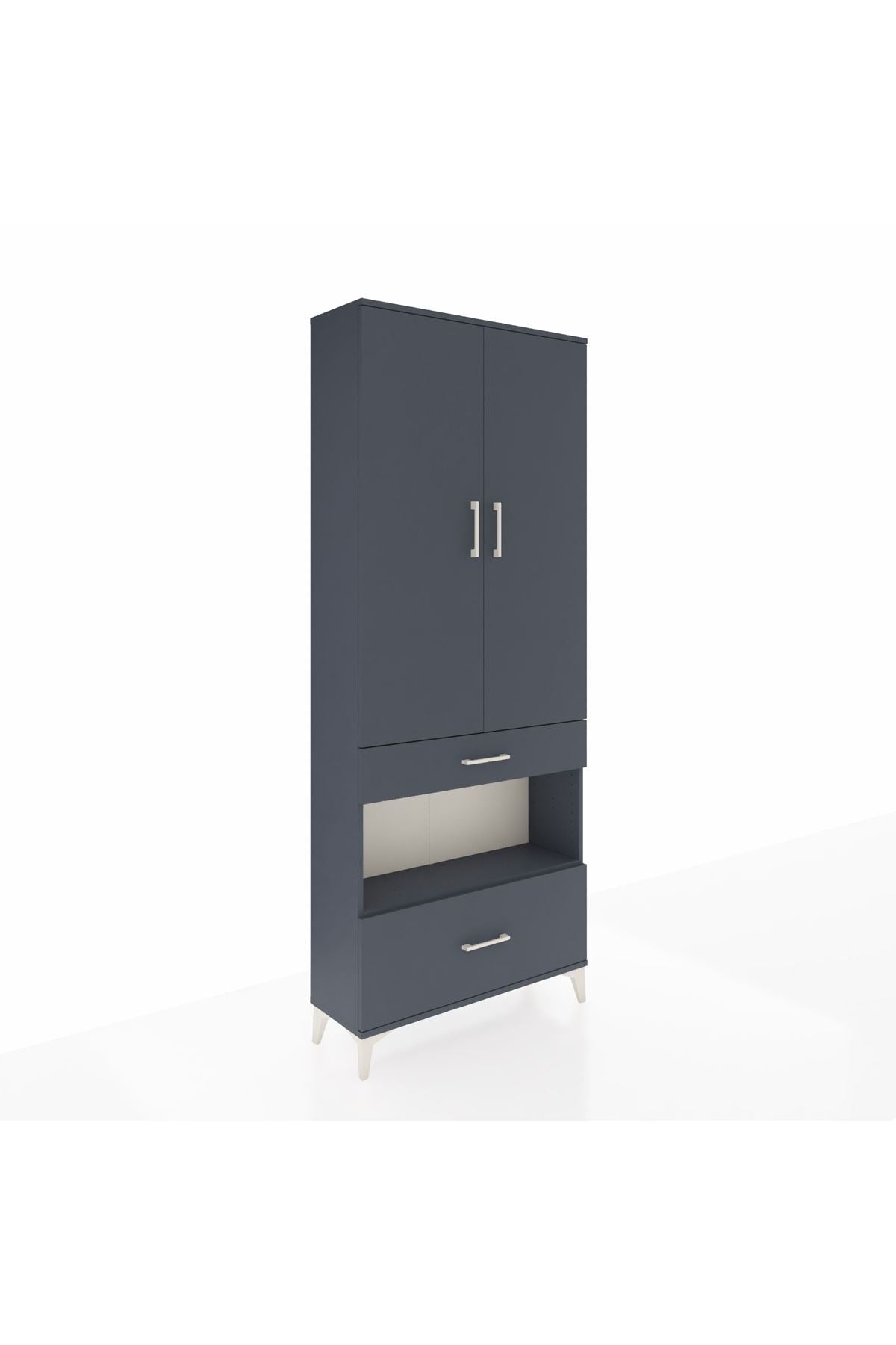 Arges Dolap 3 Raflı 2 Çekmeceli Tek Askılı 88x30x221 - S30M100V5A