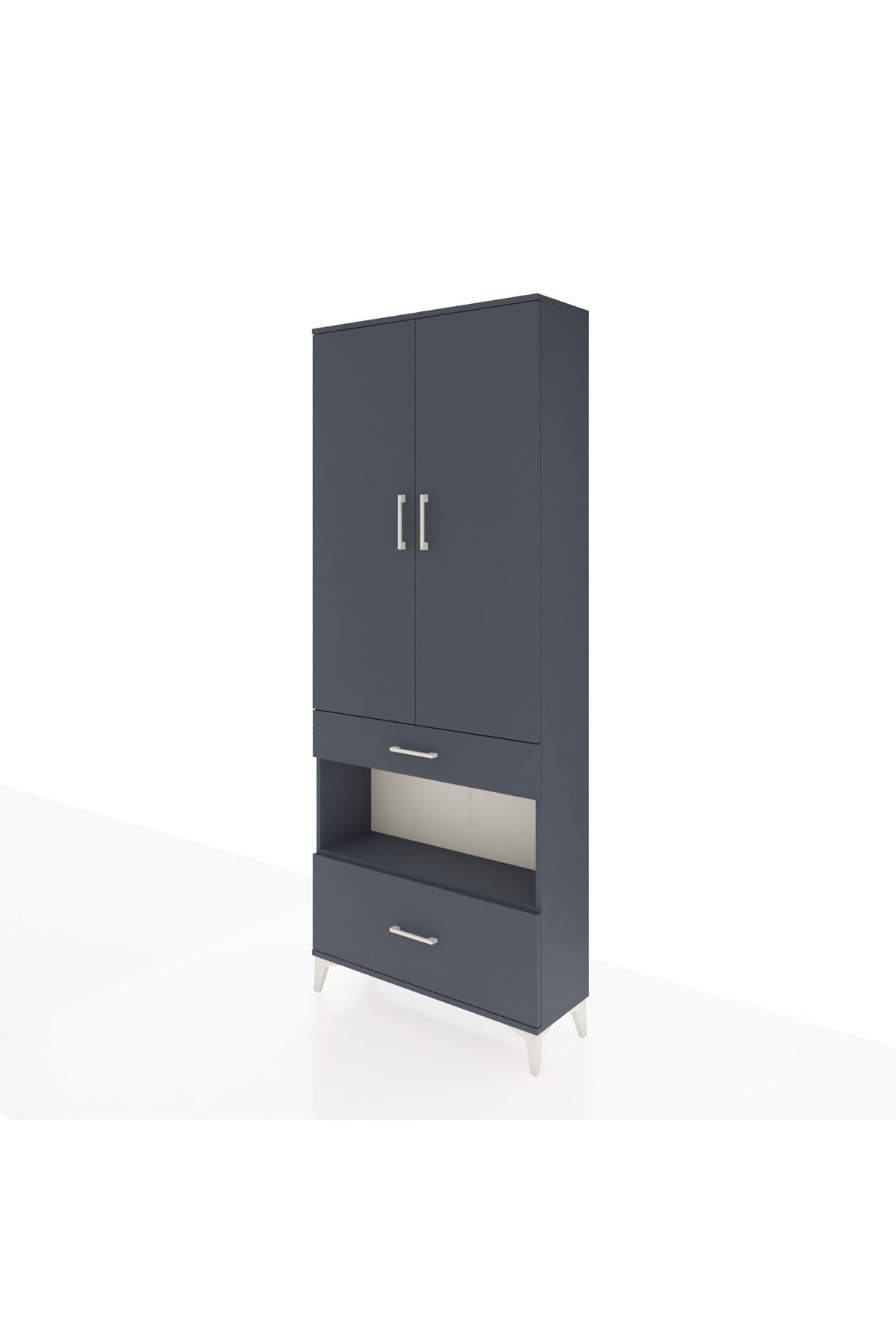 Arges Dolap 3 Raflı 2 Çekmeceli Tek Askılı 88x30x221 - S30M100V5A