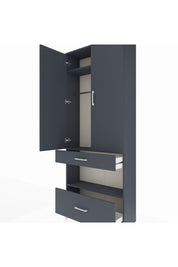 Arges Dolap 3 Raflı 2 Çekmeceli Tek Askılı 88x30x221 - S30M100V5A