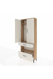 Arges Dolap 3 Raflı 2 Çekmeceli Tek Askılı 88x30x221 - S30M100V7A