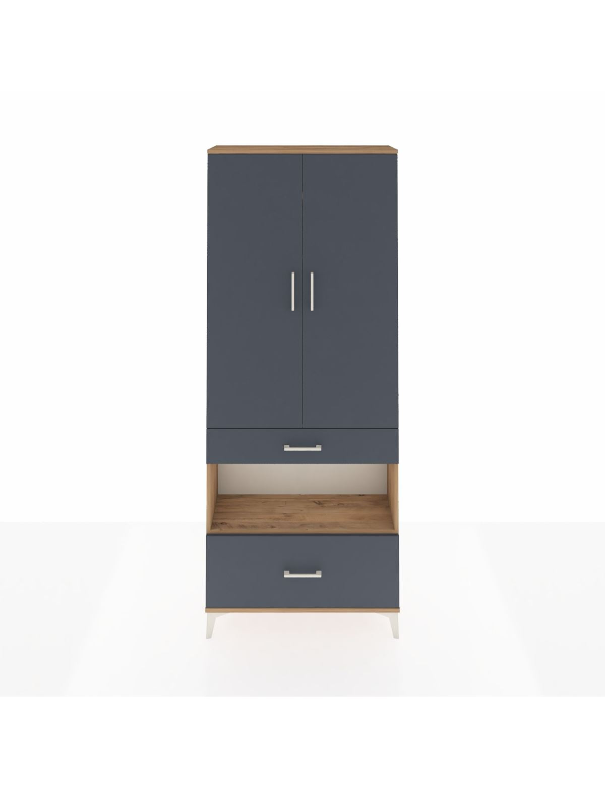 Arges Dolap 3 Raflı 2 Çekmeceli Tek Askılı 88x30x221 - S30M100V8A