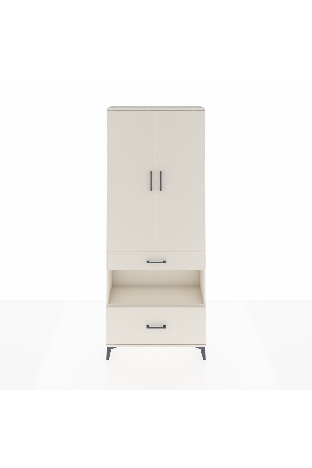 Arges Dolap 4 Raflı 2 Çekmeceli 2 Kapaklı 88x30x221 - S30M101V1A
