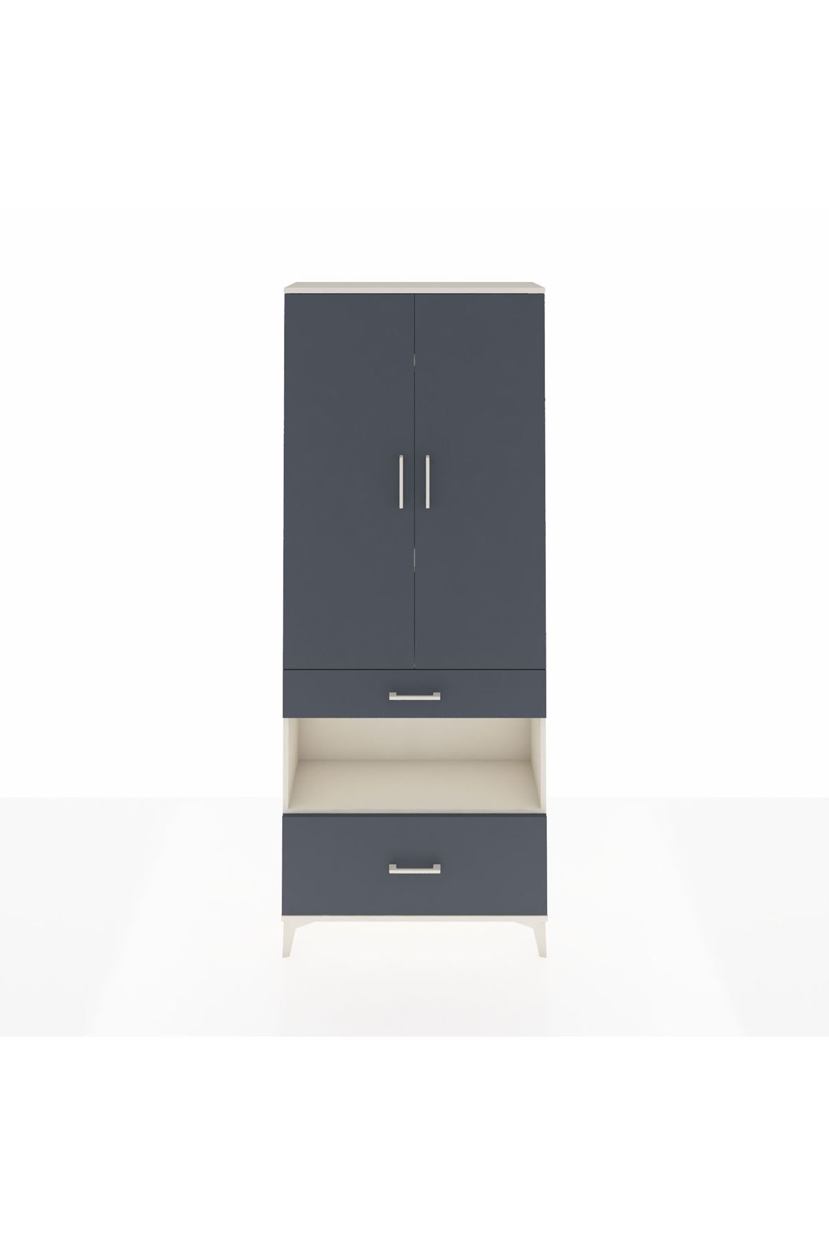 Arges Dolap 4 Raflı 2 Çekmeceli 2 Kapaklı 88x30x221 - S30M101V2A