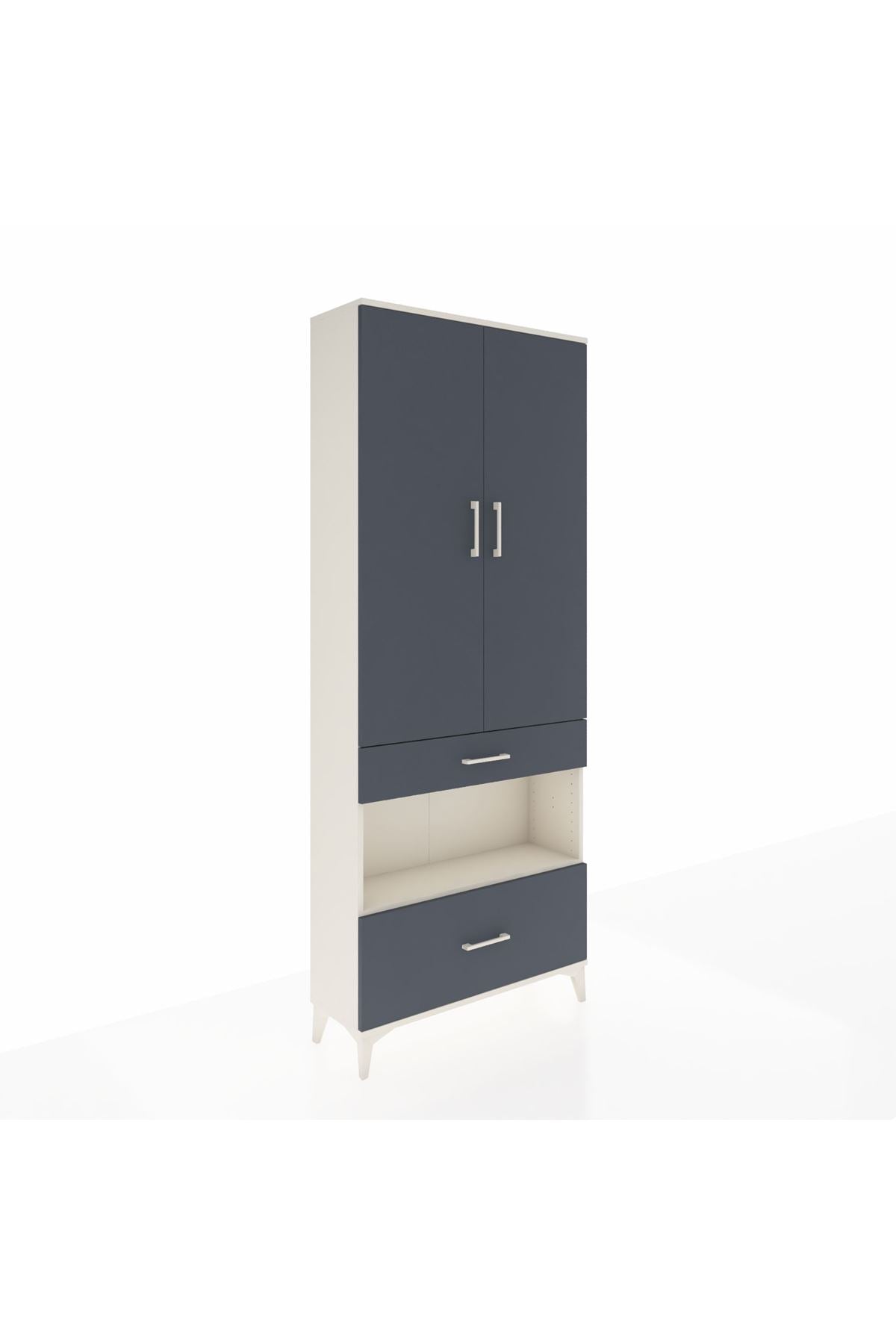 Arges Dolap 4 Raflı 2 Çekmeceli 2 Kapaklı 88x30x221 - S30M101V2A