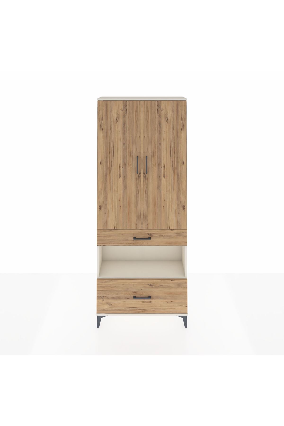 Arges Dolap 4 Raflı 2 Çekmeceli 2 Kapaklı 88x30x221 - S30M101V3A