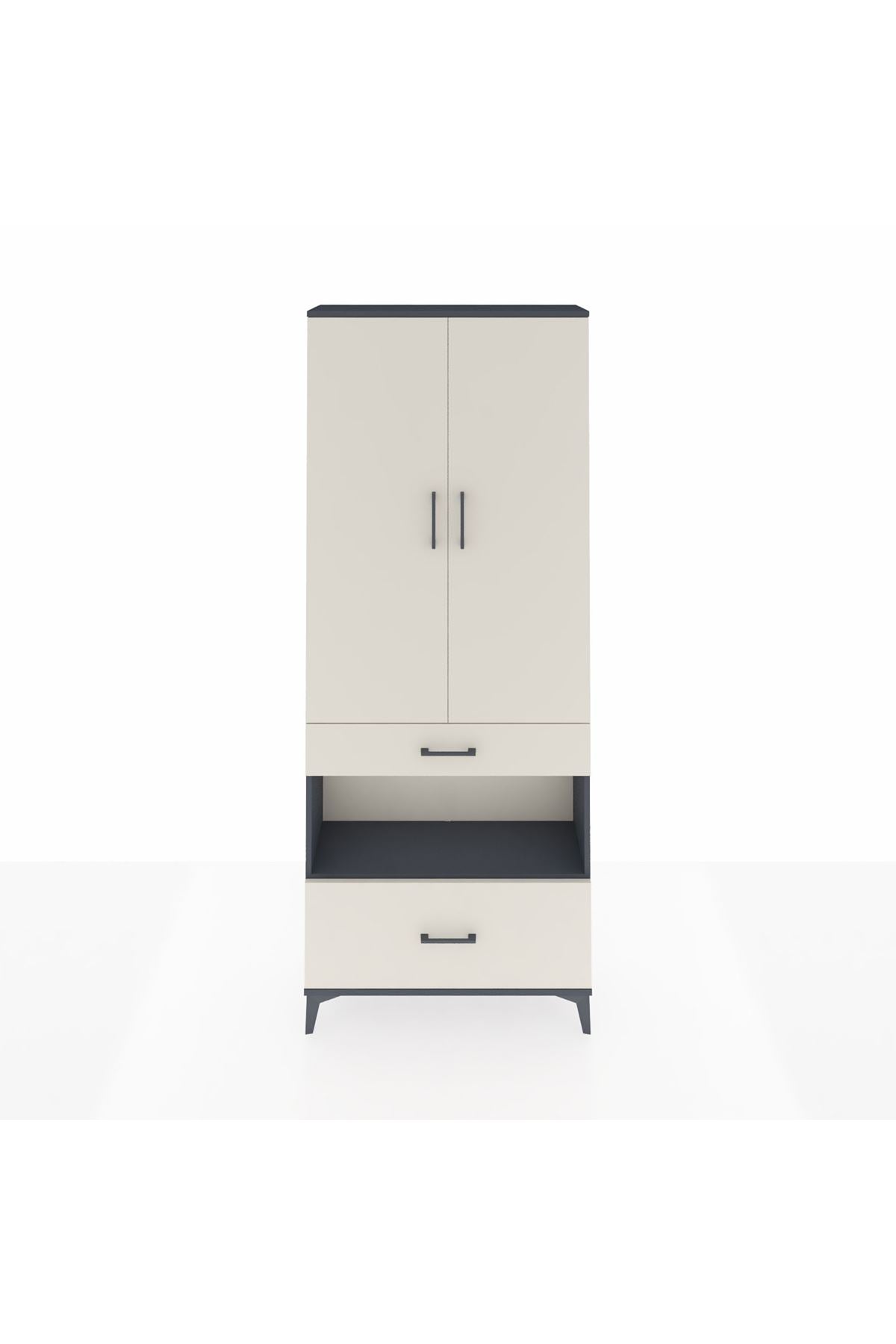 Arges Dolap 4 Raflı 2 Çekmeceli 2 Kapaklı 88x30x221 - S30M101V4A