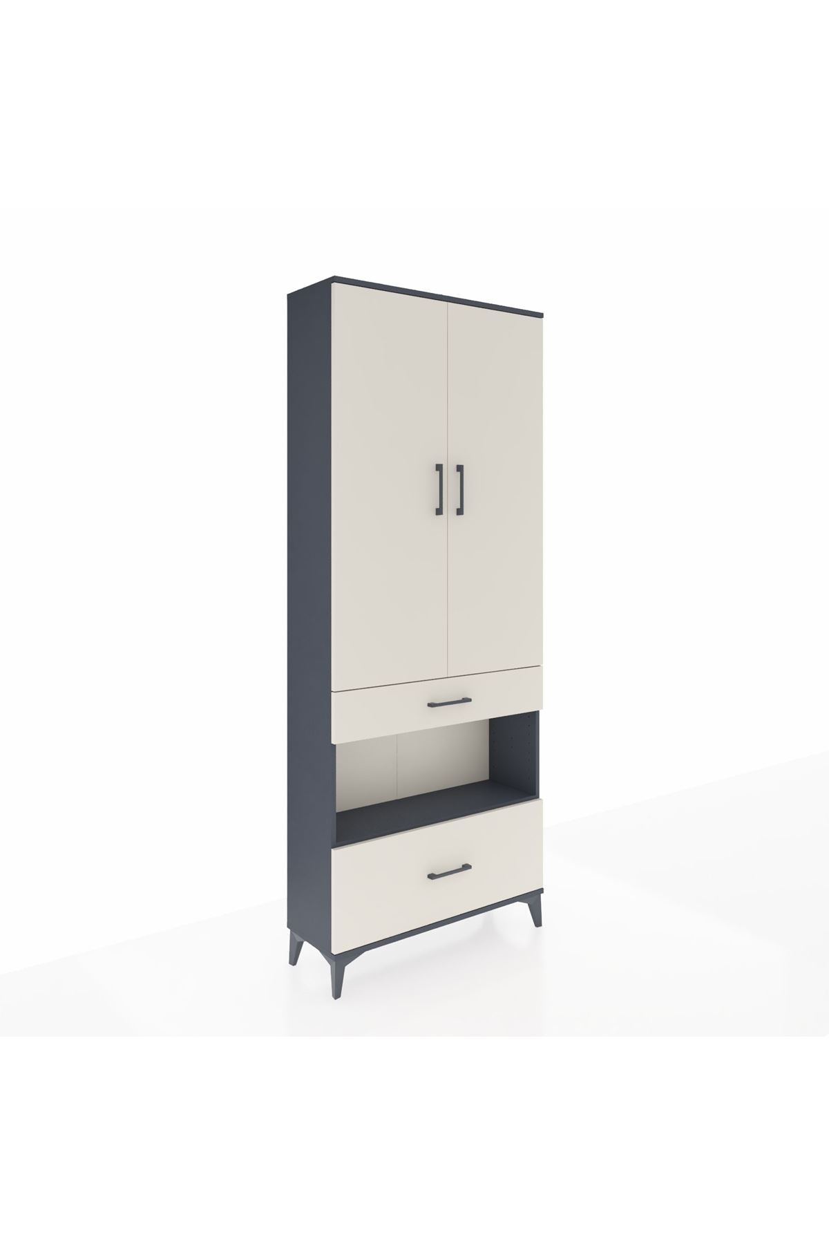 Arges Dolap 4 Raflı 2 Çekmeceli 2 Kapaklı 88x30x221 - S30M101V4A
