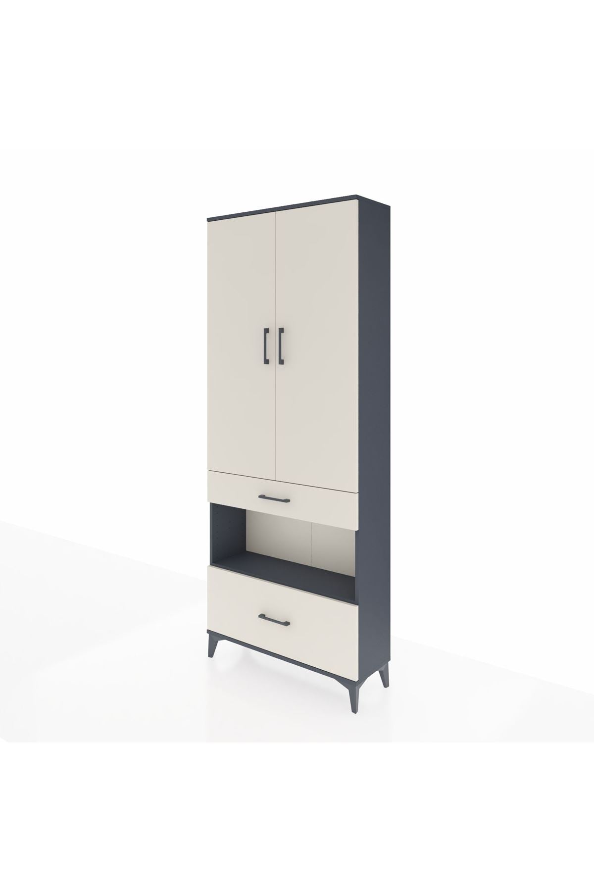 Arges Dolap 4 Raflı 2 Çekmeceli 2 Kapaklı 88x30x221 - S30M101V4A