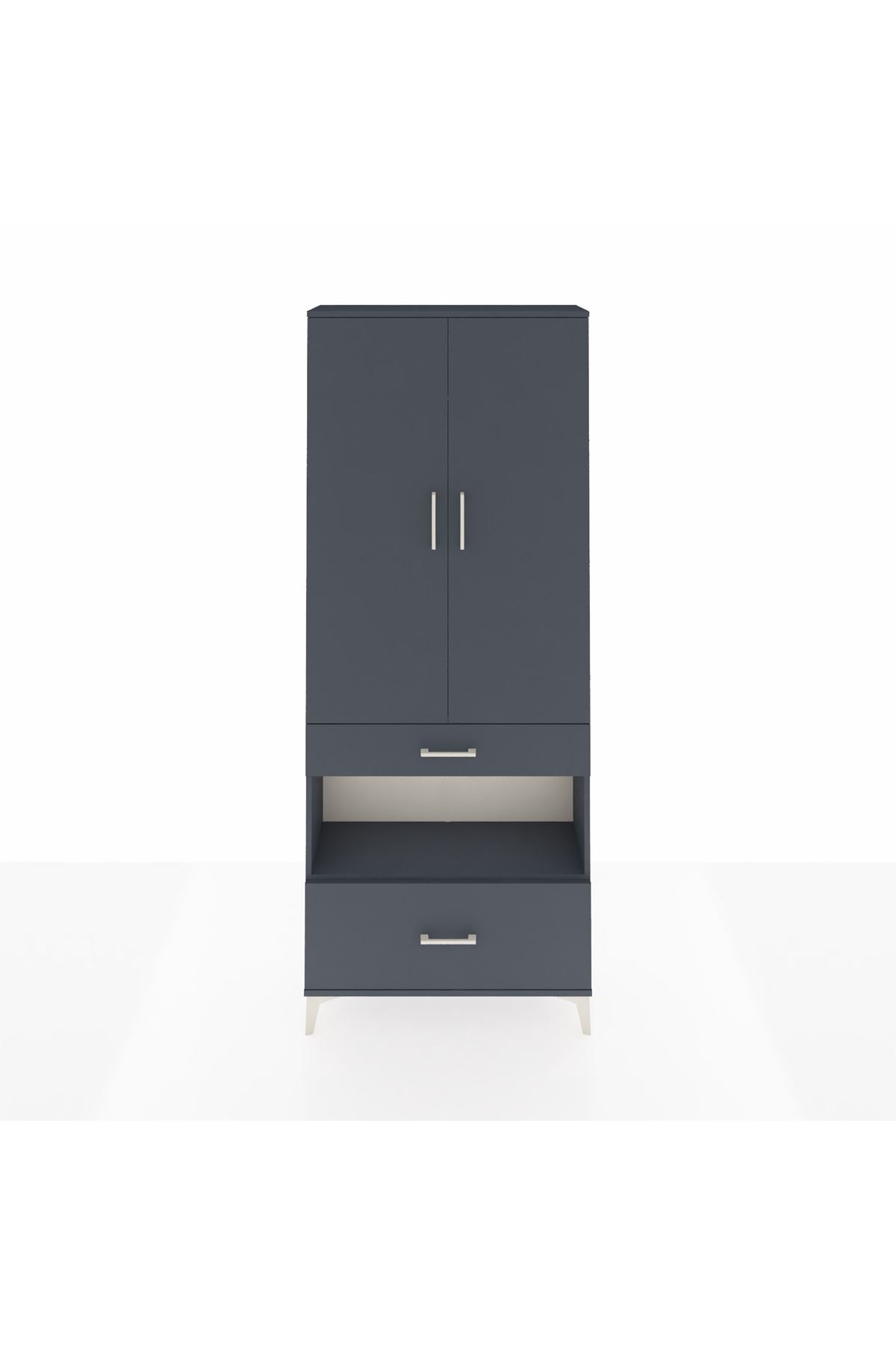 Arges Dolap 4 Raflı 2 Çekmeceli 2 Kapaklı 88x30x221 - S30M101V5A