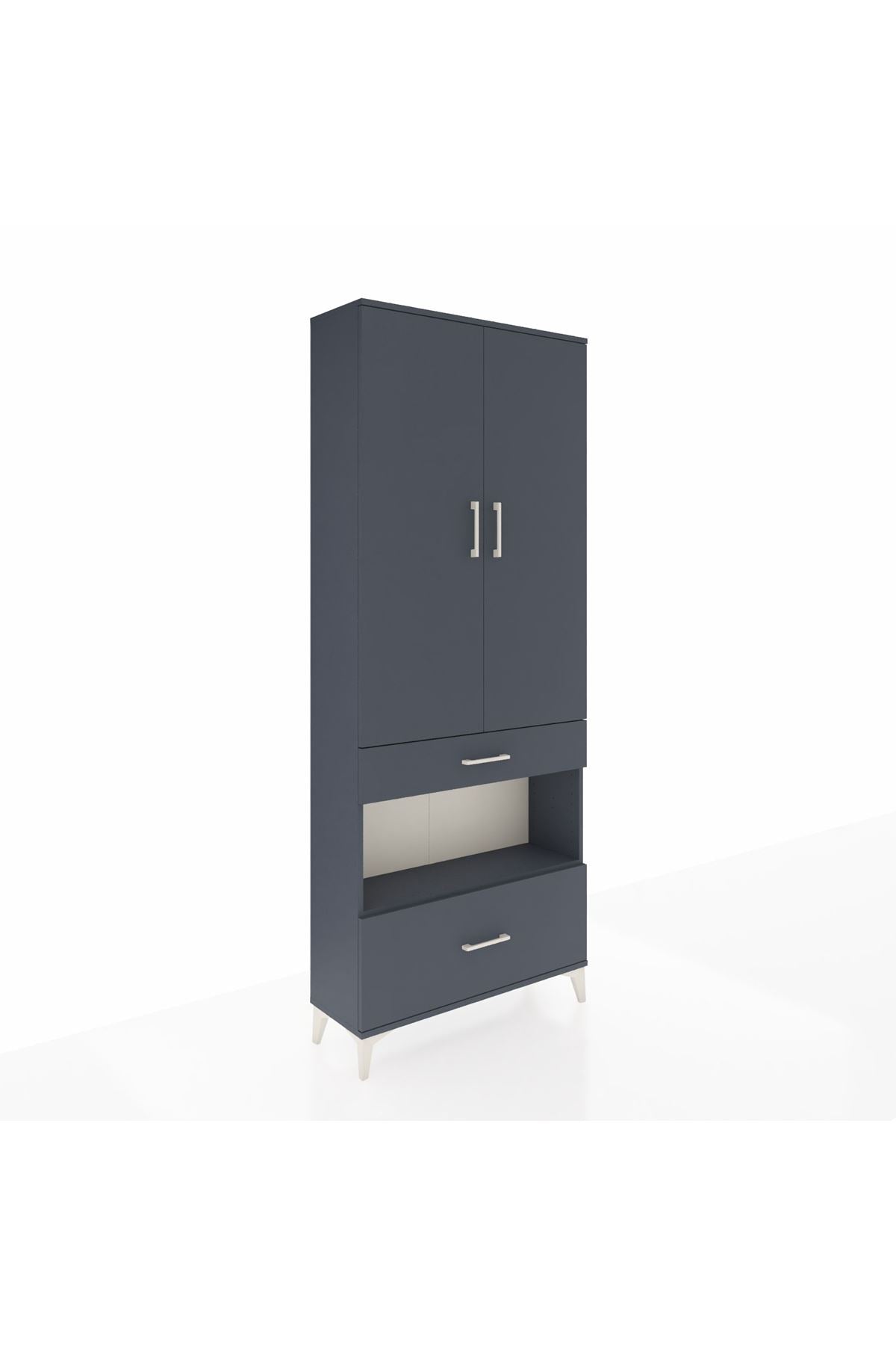 Arges Dolap 4 Raflı 2 Çekmeceli 2 Kapaklı 88x30x221 - S30M101V5A