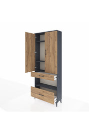 Arges Dolap 4 Raflı 2 Çekmeceli 2 Kapaklı 88x30x221 - S30M101V6A