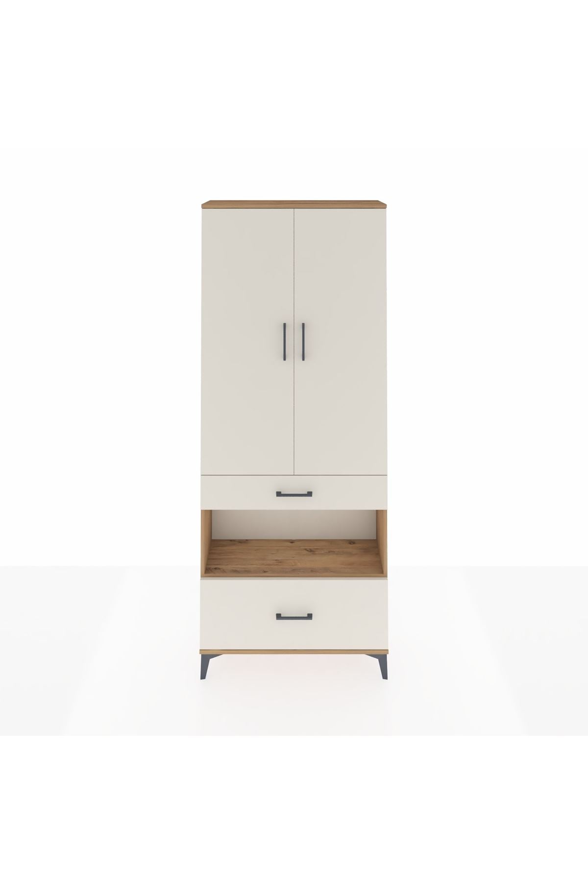 Arges Dolap 4 Raflı 2 Çekmeceli 2 Kapaklı 88x30x221 - S30M101V7A
