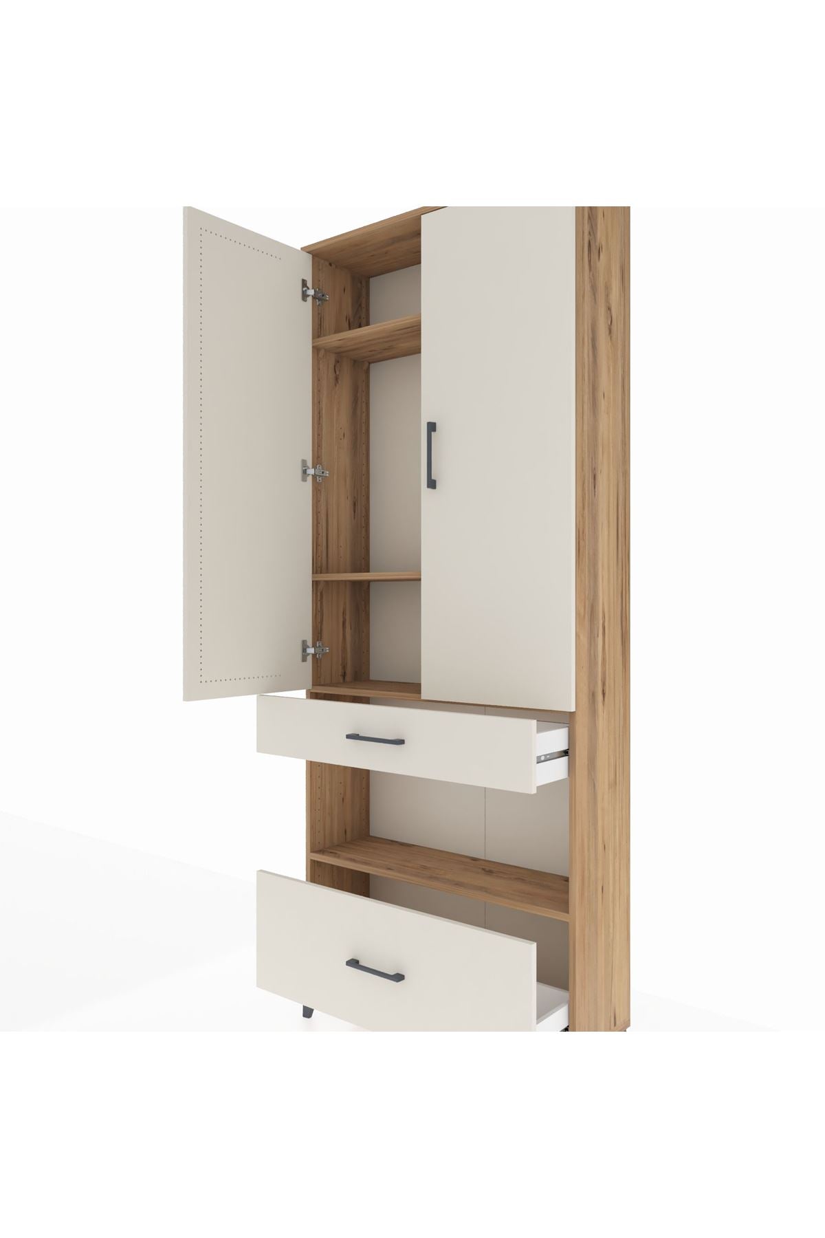 Arges Dolap 4 Raflı 2 Çekmeceli 2 Kapaklı 88x30x221 - S30M101V7A