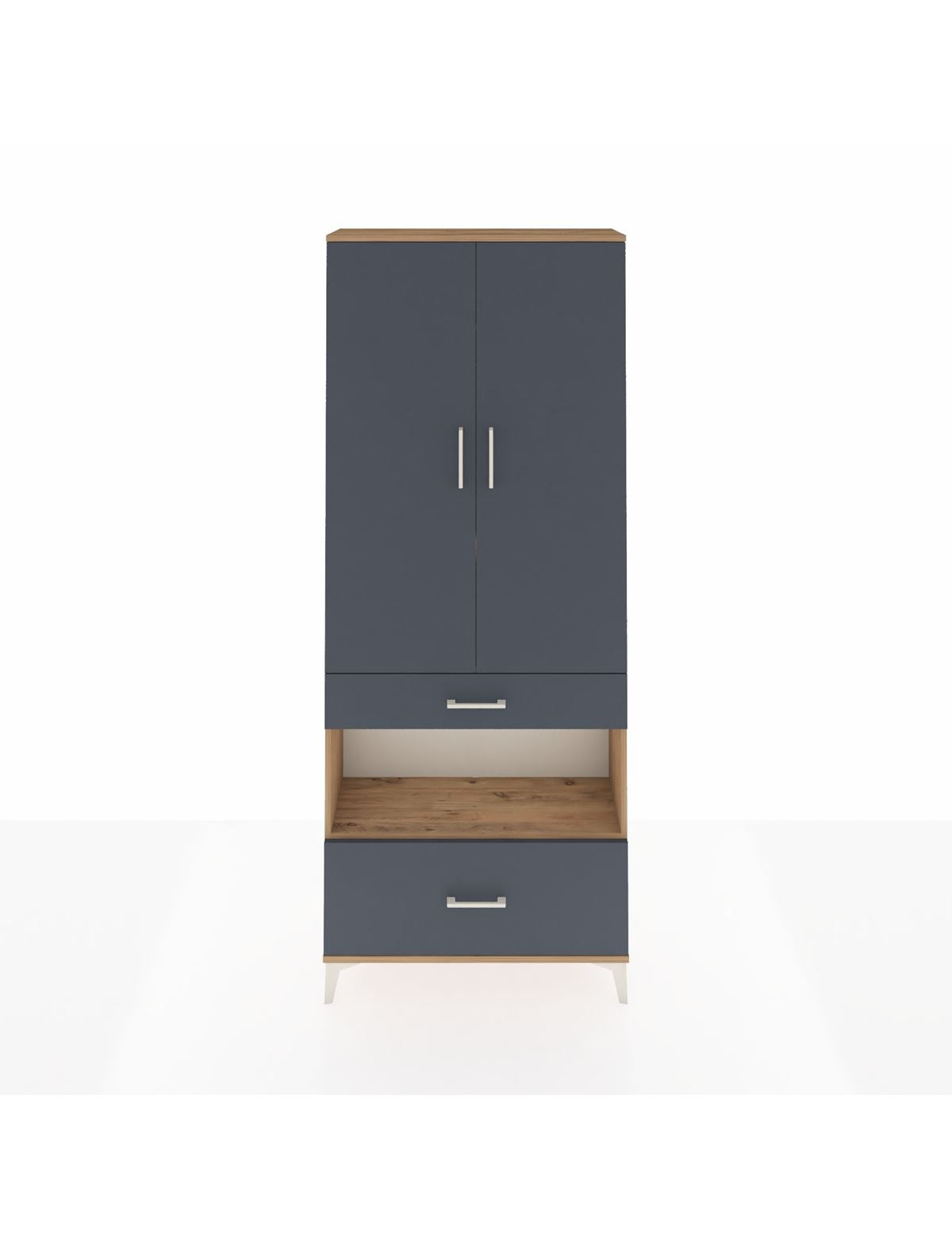 Arges Dolap 4 Raflı 2 Çekmeceli 2 Kapaklı 88x30x221 - S30M101V8A
