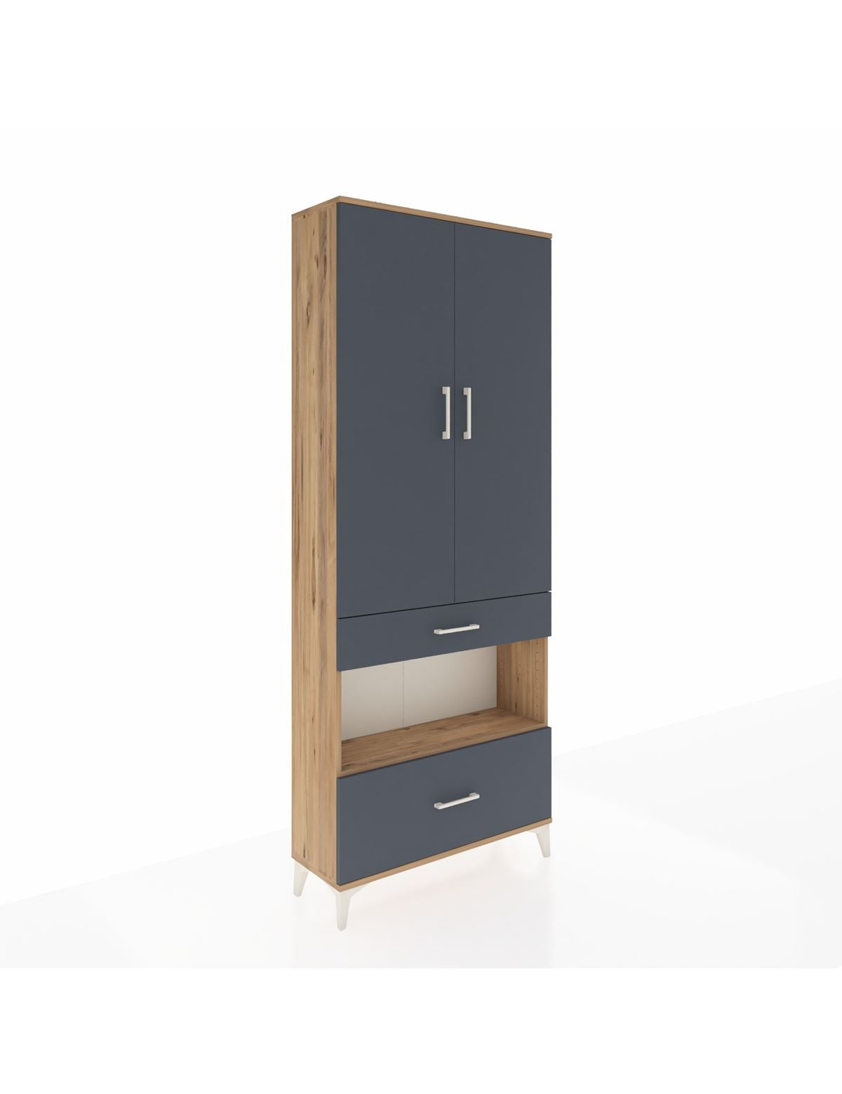 Arges Dolap 4 Raflı 2 Çekmeceli 2 Kapaklı 88x30x221 - S30M101V8A
